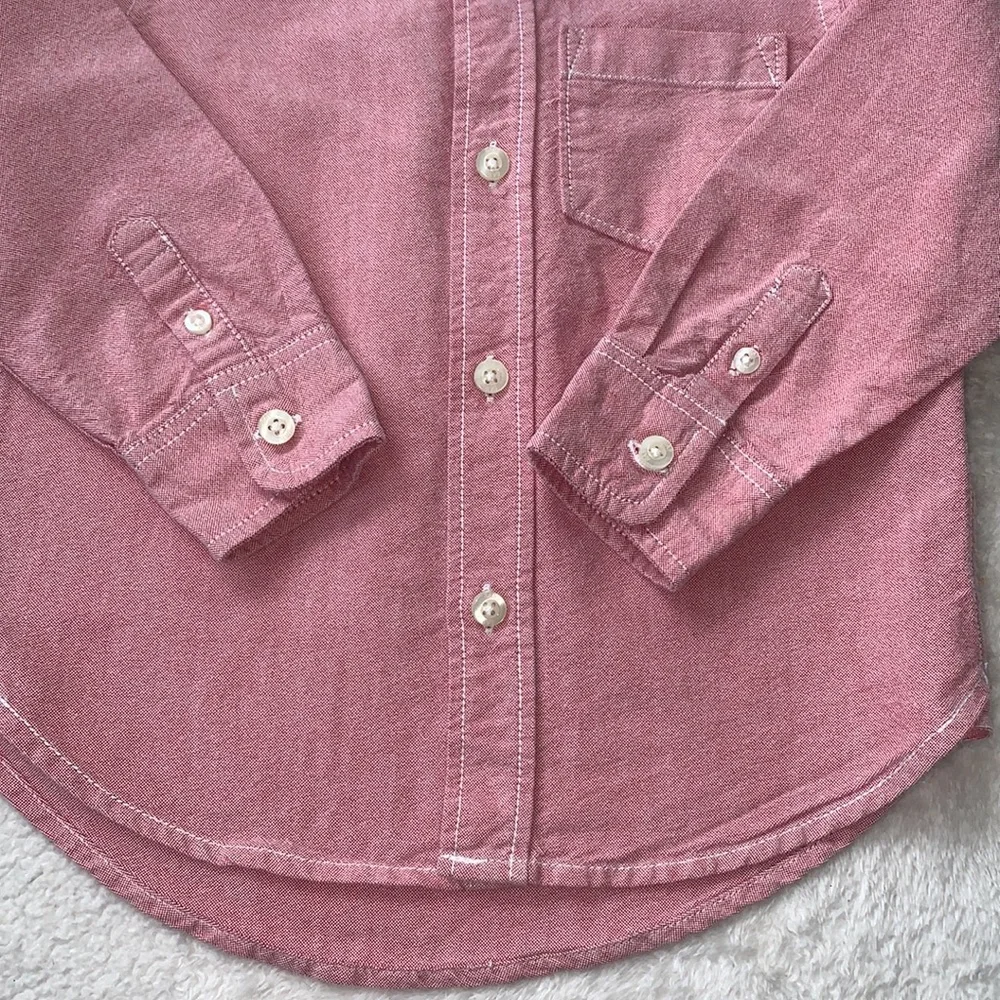 Gap 3 Boys Button Down Shirt Pink/Red EUC